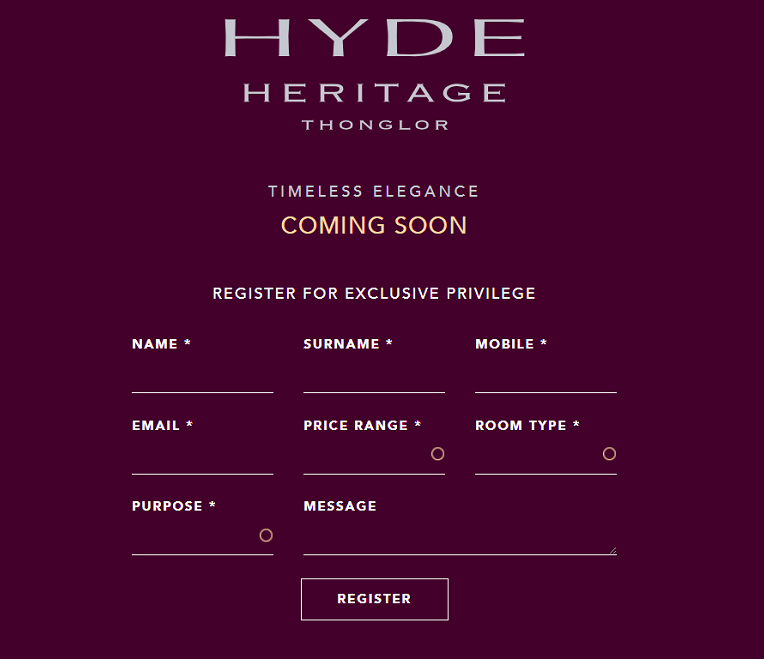 HYDE Heritage THONGLOR REGISTER