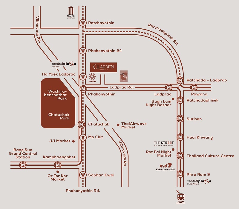 Gladden Condo Ladprao 1 map