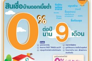 “ธอส.” ครบรอบ 59 ปี จัดแคมเปญพิเศษให้ลูกค้าเสนอสินเชื่อบ้านดอกเบี้ย 0% นาน 9 เดือน