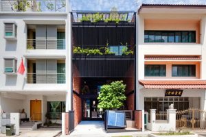 แบบบ้านตึกแถวทันสมัย บ้านที่สร้างใหม่บนพื้นที่คับแคบ