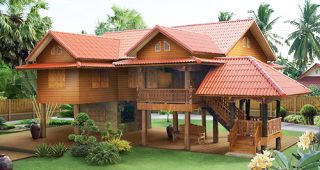 แบบบ้านทรงไทย แบบบ้านฟรีจากกระเบื้องตราช้าง