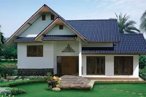 แบบบ้านชั้นเดียว บ้านเล่นระดับจากกระเบื้องพรีม่า ตราช้าง