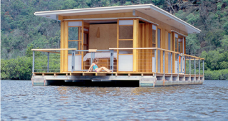 แบบบ้านลอยน้ำ เรือนแพสไตล์โมเดิร์น