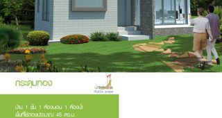 แบบบ้านชั้นเดียว แบบบ้านฟรี “บ้านกระดุมทอง” สร้างได้ด้วยงบสามแสนบาท