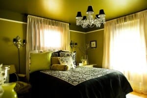 แบบห้องนอนสีเขียว สีสันสดใส สวยสบายตา น่านอน