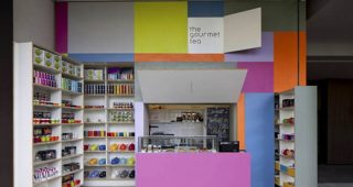 แบบตกแต่งร้านขายชา สีสันสดใส พับเก็บได้ ไอเดียบันเจิด