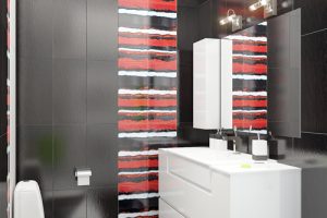 ตกแต่งห้องน้ำสีดำขาว สไตล์ทันสมัย