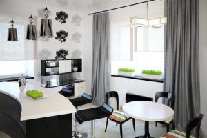 ห้องครัวทูโทนขาวดำ ล้ำสมัย โดดเด่นด้วยเฟอร์นิเจอร์ทรงสวย