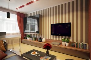 ห้องรับแขกสีน้ำตาลแดงสุดหรู โดดเด่นแปลกตา
