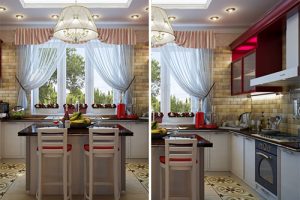 ห้องครัวสีแดง-ขาว งดงามสไตล์ร่วมสมัยไร้กาลเวลา