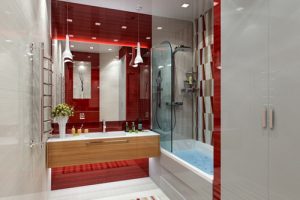 ตกแต่งห้องน้ำสีแดง แรง ๆ เลิศ ๆ Modern Style