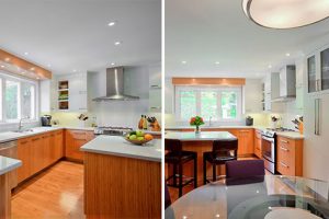 ห้องครัวลายไม้สไตล์คอนเทมโพรารี่ สวยเรียบหรู