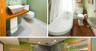 รวม 30 ห้องน้ำตกแต่งสีเขียวสดชื่น สบายตาในหลากหลายแนว