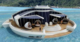 ชมปลาทะเล ในรีสอร์ทลอยน้ำสุดล้ำ Solar Floating Resort ที่ Maldives