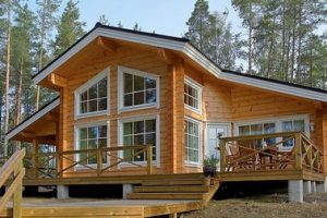 บ้านไม้ Log Cabin กลางป่าสวยโดดเด่น