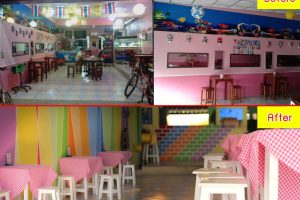 รีโนเวท ร้านไอติมสีชมพู สู่ ร้านไอติมหลากสี