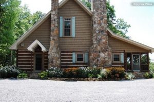 เคบินไม้อารมณ์บนชนบทเนินเขาใน Alabama