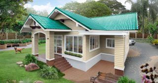 แบบบ้านรีสอร์ทสไตล์ไทยประยุกต์ ขนาดกะทัดรัด สีสันเย็นตา