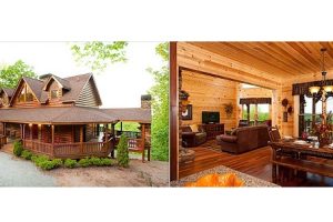 บ้านไม้ log cabin ริมหน้าผา ใน North Georgia