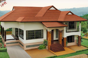 แบบบ้านแนวโมเดิร์น หลังคาสีส้ม โดดเด่นสง่างาม