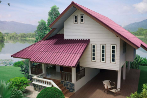 แบบบ้านสีโทนม่วง-ชมพู อ่อนหวานดี โปร่งน่าอยู่ด้วย