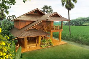 แบบบ้านไทยประยุกต์ สวยสง่า สูงโปร่ง เหมาะสำหรับบ้านพักต่างจังหวัด