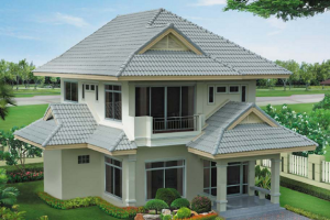 แบบแปลนบ้านทันสมัย สีโทนเทาเย็นตา
