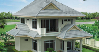 แบบแปลนบ้านทันสมัย สีโทนเทาเย็นตา