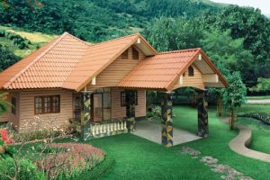 แบบบ้านร่มรื่นกลางป่าเขา ตกแต่งด้วยหินกาบสวย ดูมีไสตล์