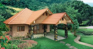 แบบบ้านร่มรื่นกลางป่าเขา ตกแต่งด้วยหินกาบสวย ดูมีไสตล์
