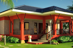 บ้านสวยแนวรีสอร์ทดีไซน์ทันสมัย สีสันสดโดดเด่น