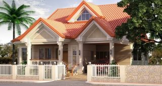 บ้านสวยอบอุ่นหลังคาสีส้ม