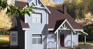 Nadezhda2 แบบแปลนบ้านสีฟ้าอ่อนใสเย็นตา