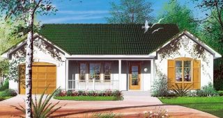 แบบบ้านสีขาวสวยใส มาพร้อมที่จอดรถในตัว