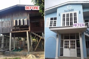 รีโนเวทบ้านไม้หลังเก่า ให้เป็นร้านกาแฟในสวน - ที่พักสุดชิคสไตล์ยูโรเปียน