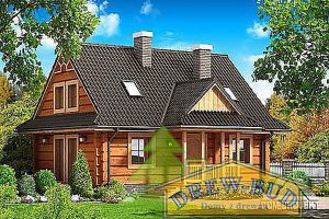DM48 แบบบ้านเคบินไม้ขนาด 4 ห้องนอน