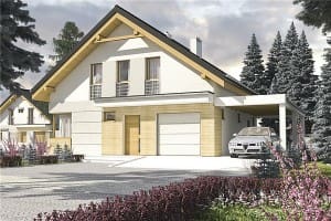 WRF1606 แบบบ้านโมเดิร์นสองชั้นสีขาว-ครีมสว่างตา