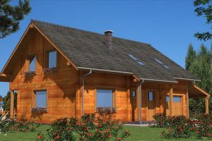 BBD1239 แบบบ้านไม้ Log Cabin บรรยากาศชนบทน่าอยู่