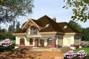 WRF1249 แบบบ้านสวยอลังแต่งอิฐแนวคลาสสิก