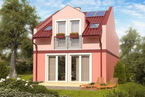KRN1041 แบบบ้านสีชมพูแนวทาวน์เฮ้าส์