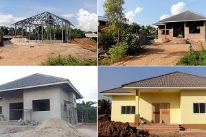 รีวิว : สร้างบ้านชั้นเดียวหลังน้อย พื้นที่ใช้สอย 90 ตร.ม. ในงบ 750,000 บาท