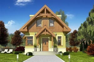 WRF1087 แบบบ้านแต่งโครงหลังคาไม้ได้อารมณ์คันทรี่