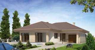 Neptun 5 แบบบ้านชั้นเดียวแนวโมเดิร์น สีสันนุ่มนวล
