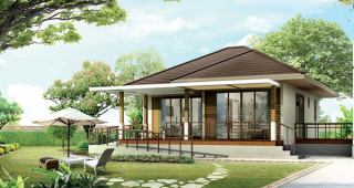 แบบบ้านกะทัดรัด ระเบียงกว้าง พร้อมทางลาดสำหรับผู้สูงอายุ