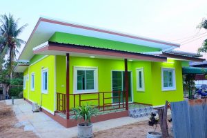 รีวิว บ้านสไตล์โมเดิร์นลอฟท์ สีเขียวเลมอน พื้นที่ใช้สอย 104 ตร.ม. งบประมาณ 1 ล้านบาท