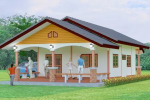 แบบบ้านนัทยา บ้านเกษตรพอเพียง พื้นที่ใช้สอย 98 ตร.ม. งบประมาณ 9.5 แสนบาท