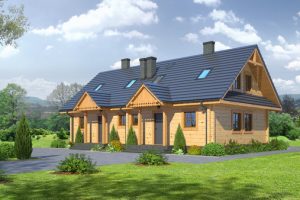 แบบบ้านแฝดสไตล์ Log Cabin สวยลงตัวกับธรรมชาติ