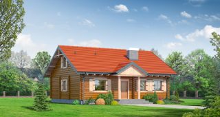 บ้านไม้ Log Cabin ชั้นเดียวขนาด 3 ห้องนอน
