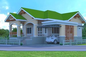 แบบบ้านชั้นเดียวคุณมานพ บ้านสไตล์ทรอปิคอล พื้นที่ใช้สอย 140 ตร.ม. งบประมาณ 1.5 ล้านบาท