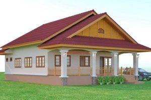 แบบบ้านชั้นเดียวเกษตรรวยทรัพย์ พื้นที่ใช้สอย 150 ตร.ม. งบประมาณ 1.5 ล้านบาท